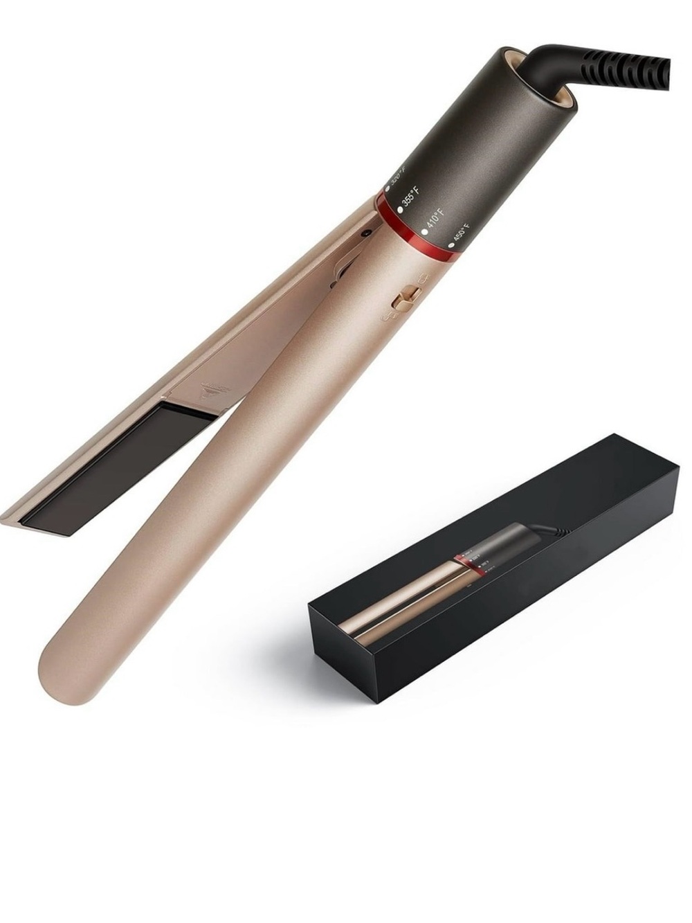 Gold Ceramic Flat Iron Hair Straightener - Women Hair Tool